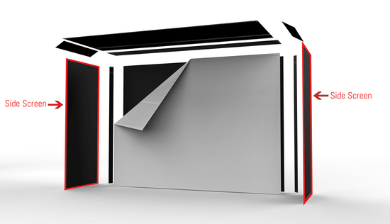 SportScreen Golf Studio 5ft retractable side screen with Velcro edges for a golf enclosure