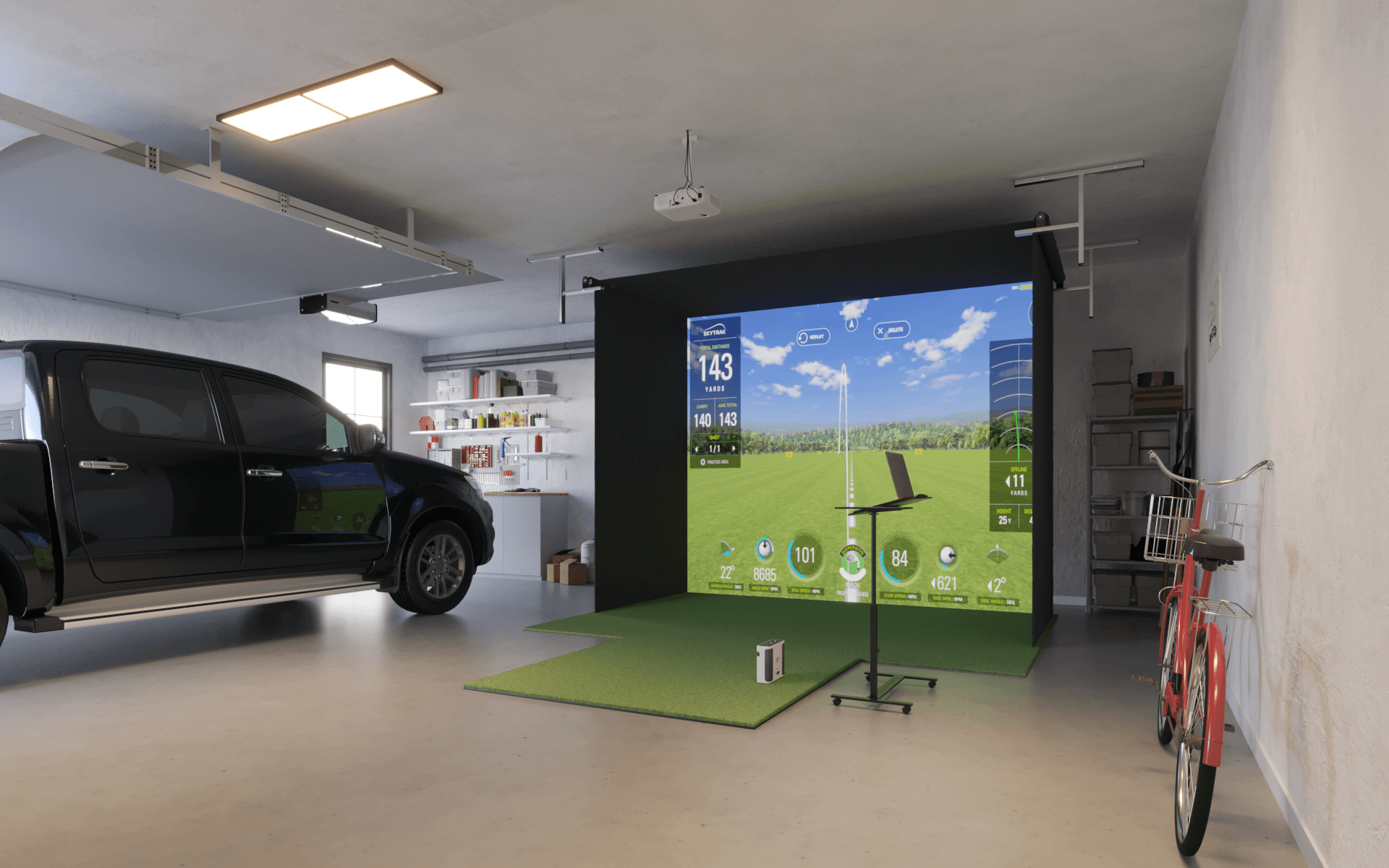 Deciding Between a Flat vs. Curved Indoor Golf Simulator Enclosure ...