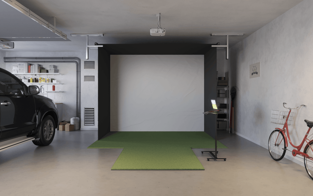 Render of the Vanish 11 retractable golf enclosure