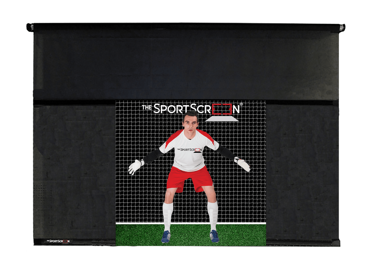 10ft Soccer SportScreen retractable soccer training net, shown without retraction mechanism