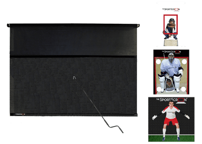 10ft Hand Crank Multi-Sport SportScreen Bundle with baseball, lacrosse and soccer velcro targets