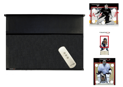 10ft Remote Control Multi-Sport SportScreen Bundle with black hockey, baseball and lacrosse velcro targets