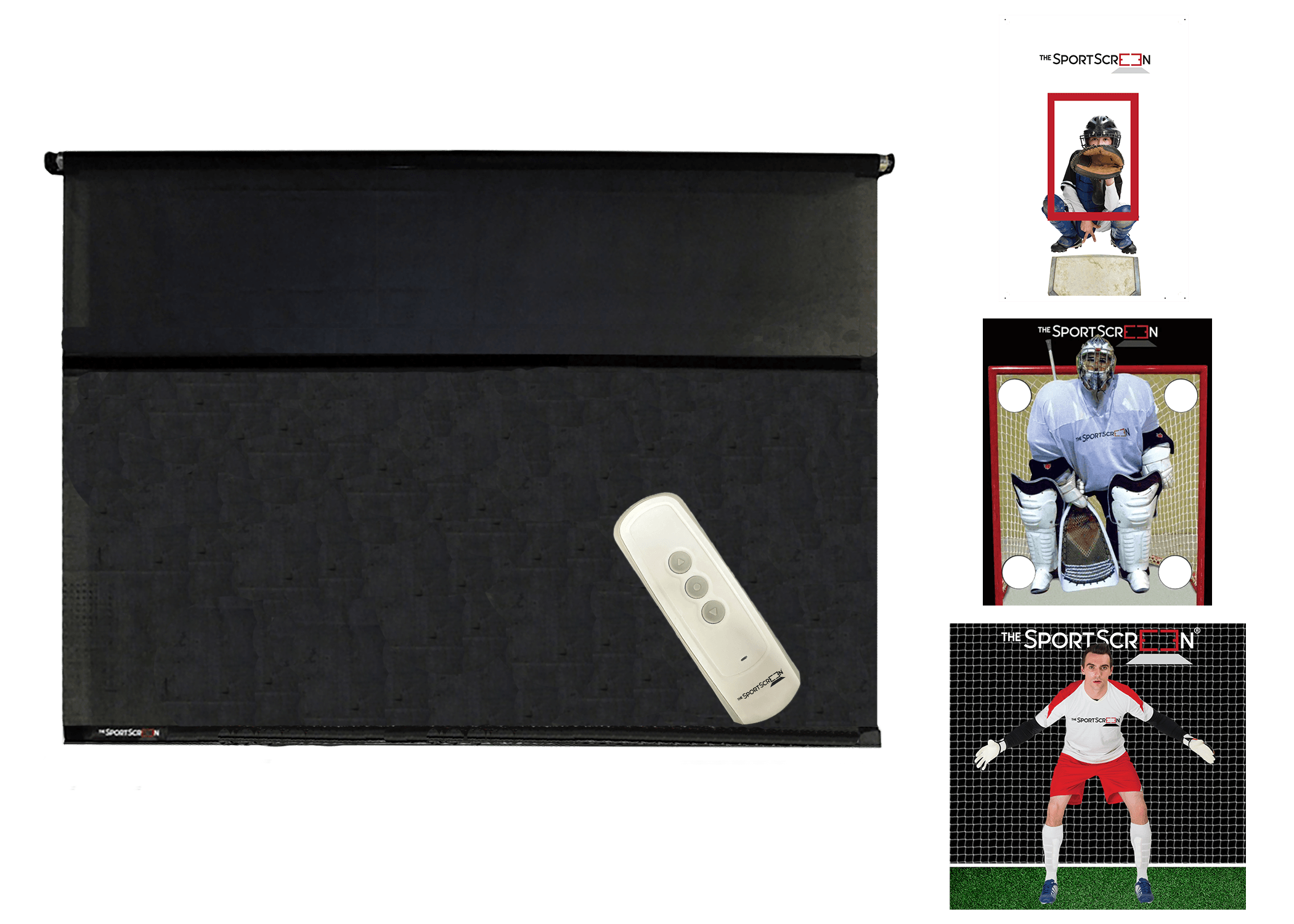 10ft MultiSport Remote Control Bundle with Baseball, Lacrosse and Soccer targets – a versatile roll-up system for easy target switching via velcro across multiple sports.