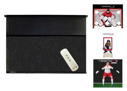10ft Remote Control Multi-Sport SportScreen Bundle with red hockey, baseball and soccer targets, alternate image