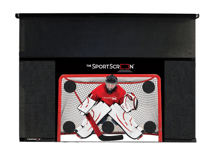 10ft sportscreen with red hockey target and no retraction