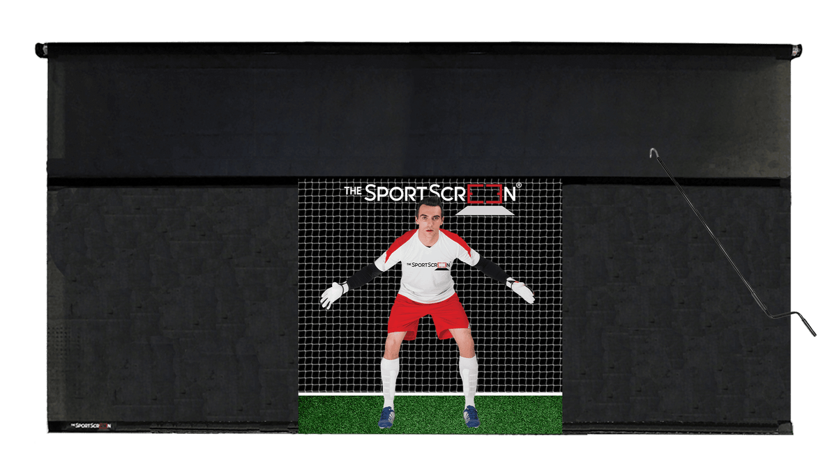 16ft Hand Crank Soccer SportScreen, retractable soccer training net