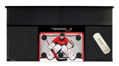 16ft Remote Control Hockey SportScreen, retractable hockey shooting tarp