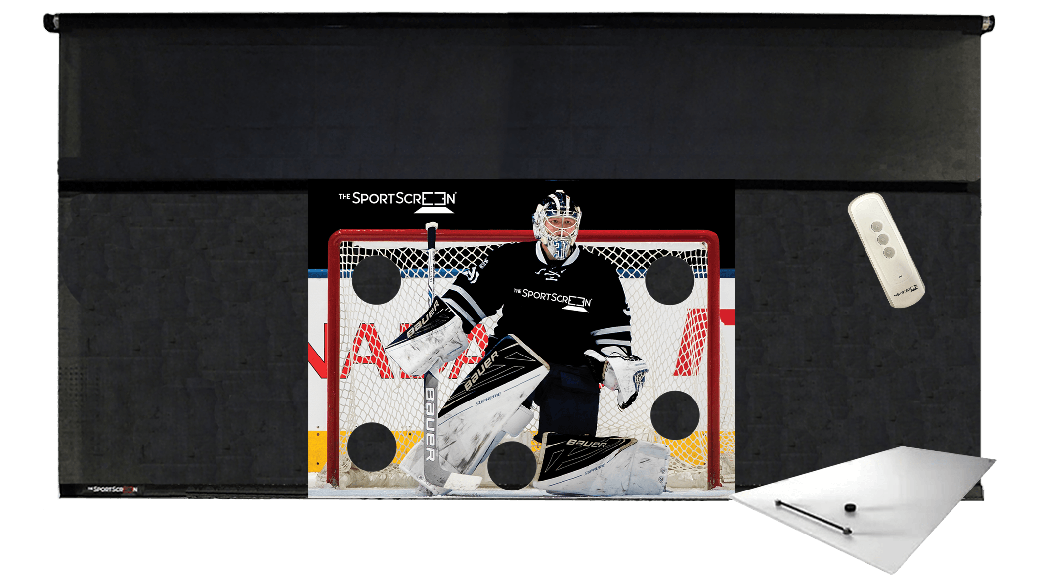 hockey shooting tarp The SportScreen 10ft Manual Screen w/ Detachable Hockey Target