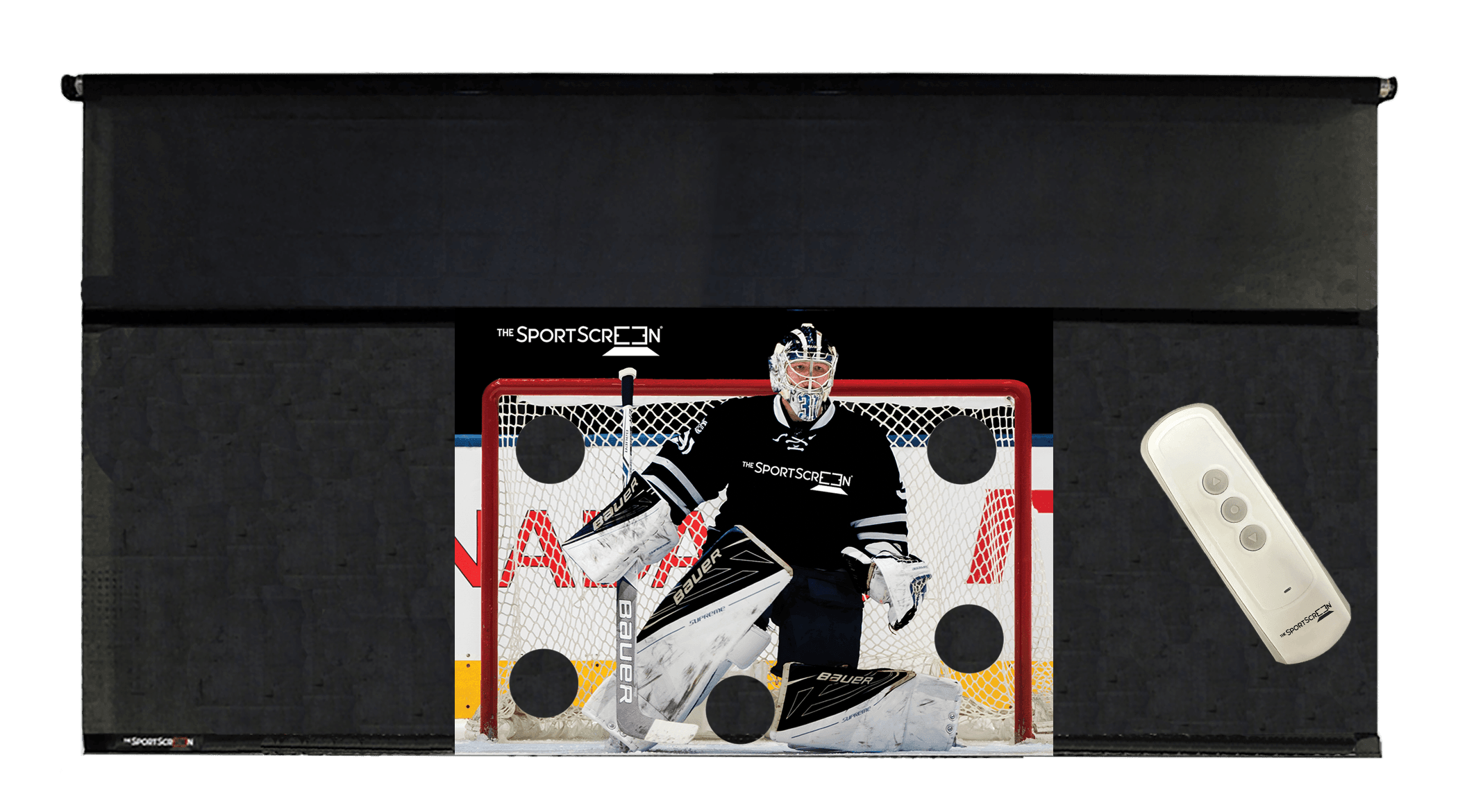 hockeyshot shooting tarp The SportScreen 10ft Manual Screen w/ Detachable Hockey Target