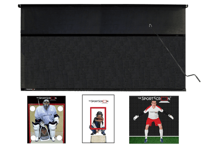 16ft Hand Crank Multi-Sport SportScreen Bundle with baseball, lacrosse and soccer velcro targets