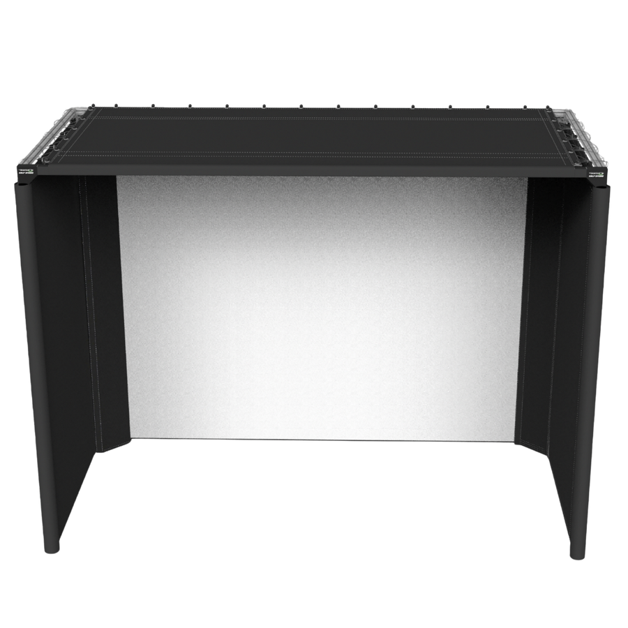 Parlour 11 golf enclosure with black frame and white impact screen, front view