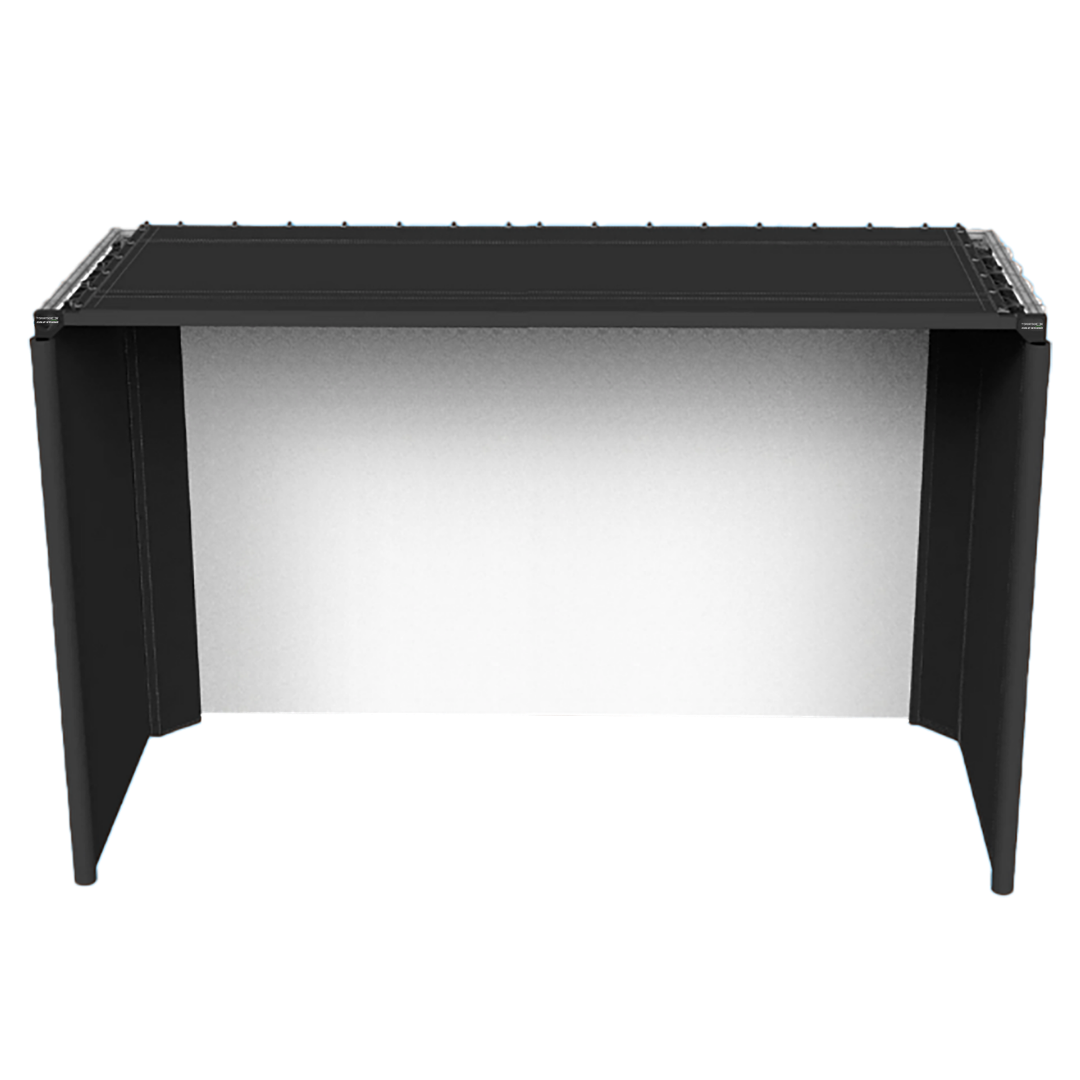 Parlour 13H golf enclosure with black frame and white impact screen, front view