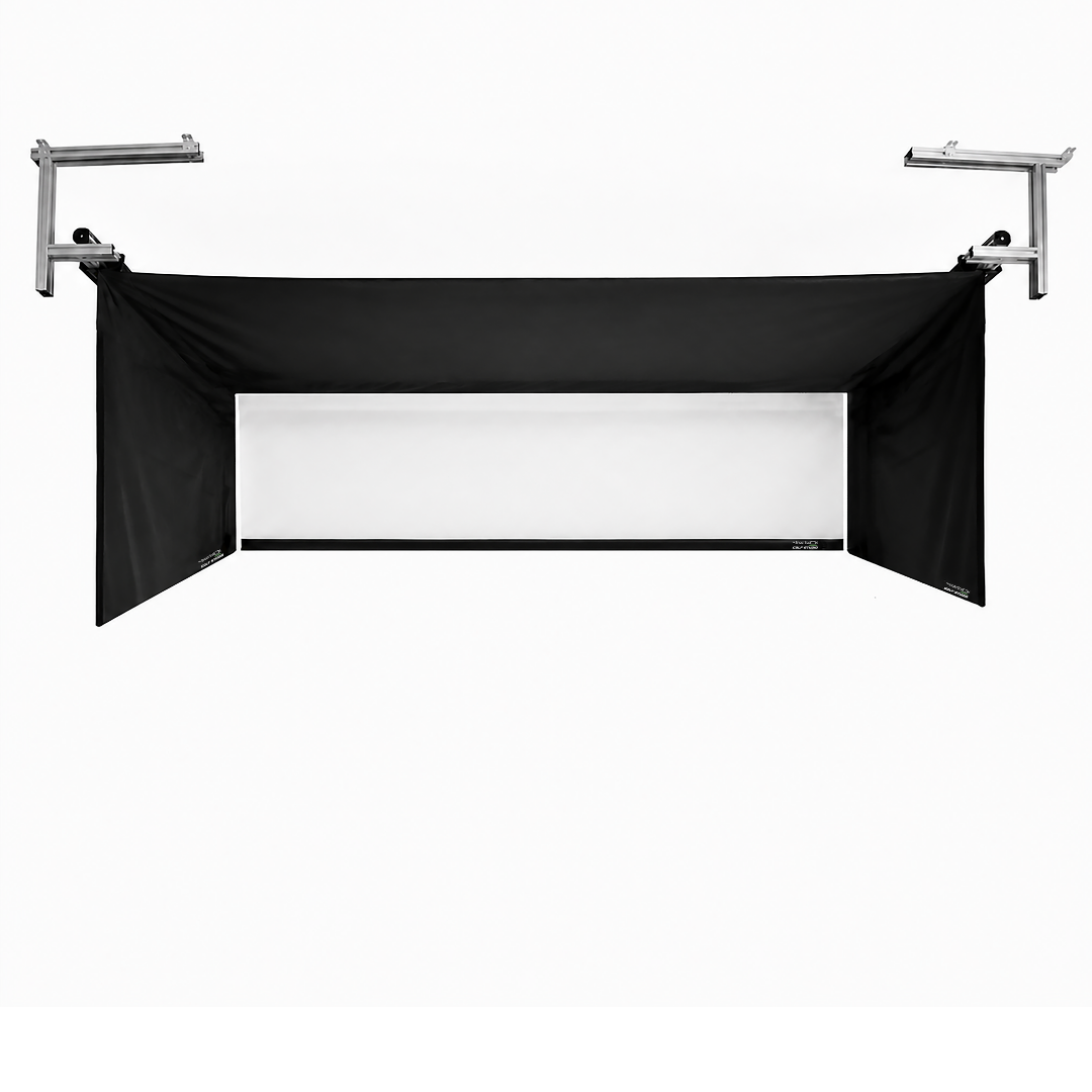 Vanish 11 retractable golf impact screen halfway retracted