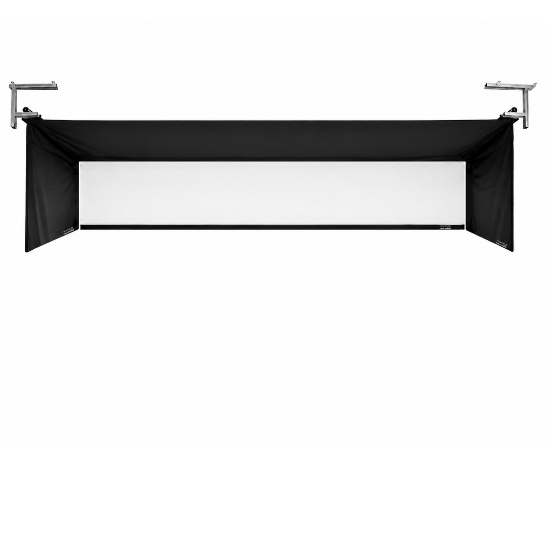 Vanish 16 retractable golf impact screen halfway retracted