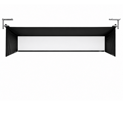 Vanish 16 retractable golf impact screen halfway retracted