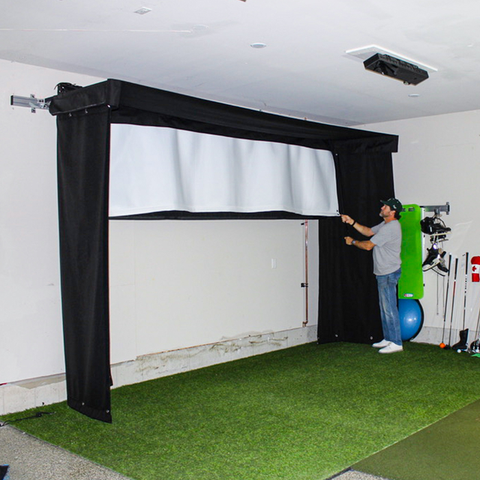 Vanish LITE front screen being rolled up via hand crank