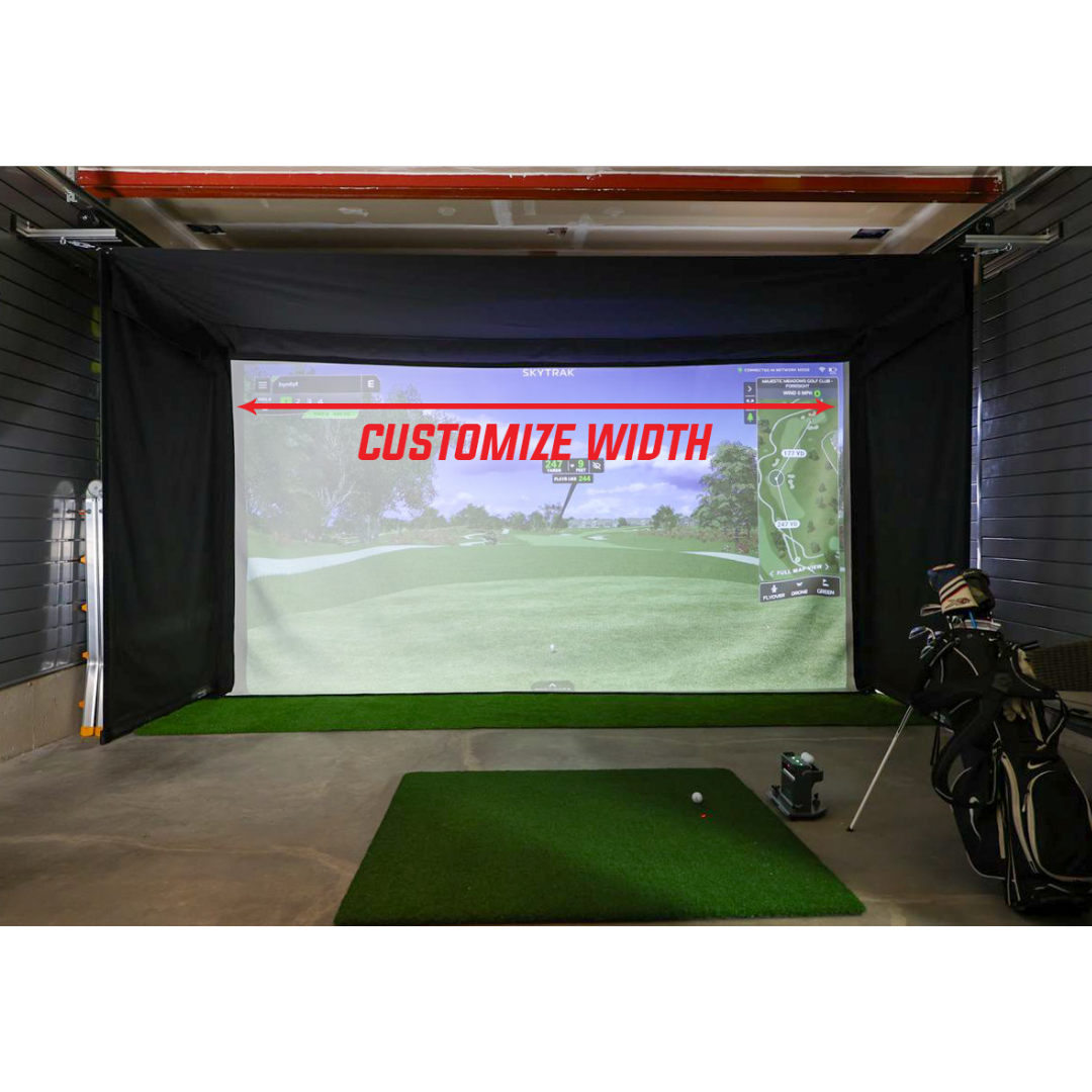 Custom-width Vanish Series retractable golf enclosure