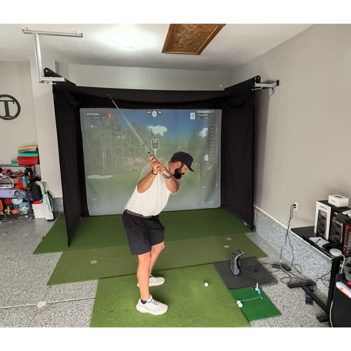 Golfprowannabes swinging in garage mounted Vanish 11
