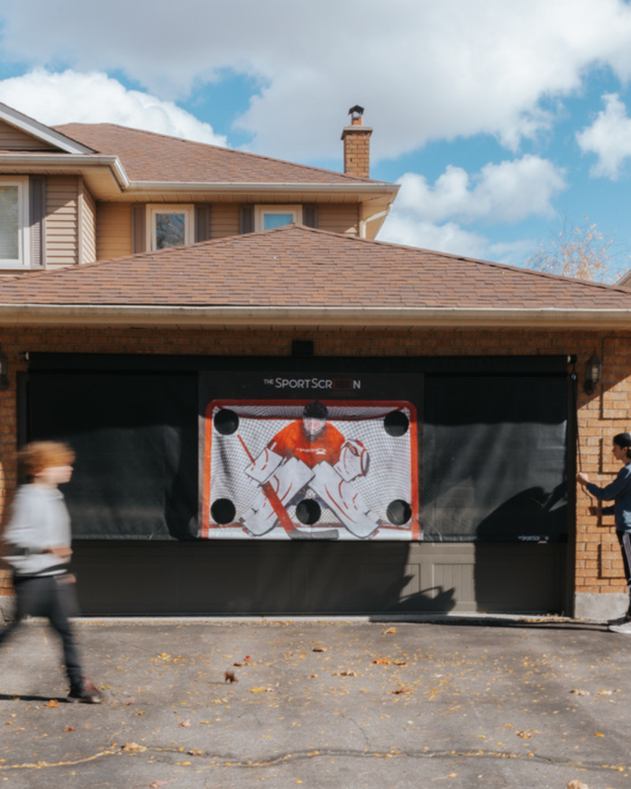 Hockey SportScreen being rolled down