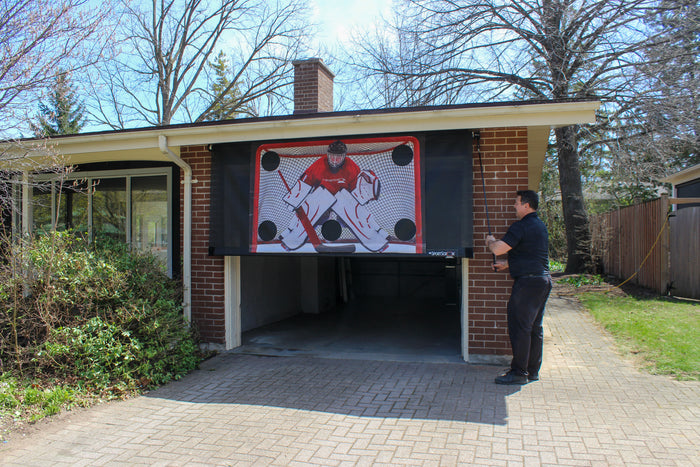 Hockey SportScreen half way rolled down