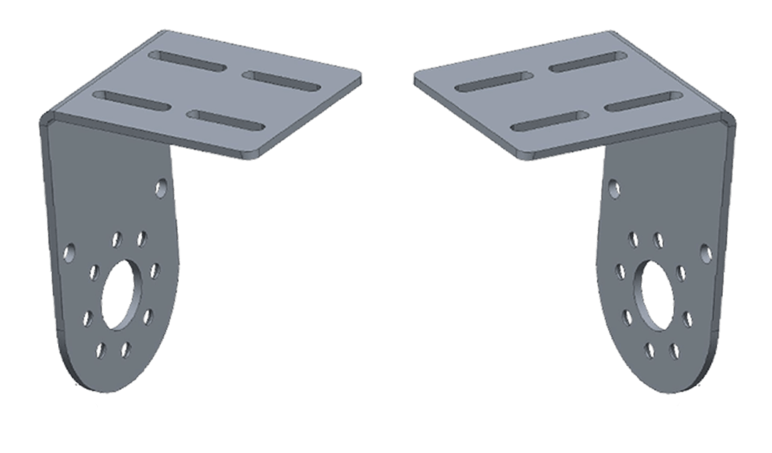 SportScreen angle brackets for mounting, supplied with the SportScreen for secure and stable installation. Capable of ceiling and wall mounts.