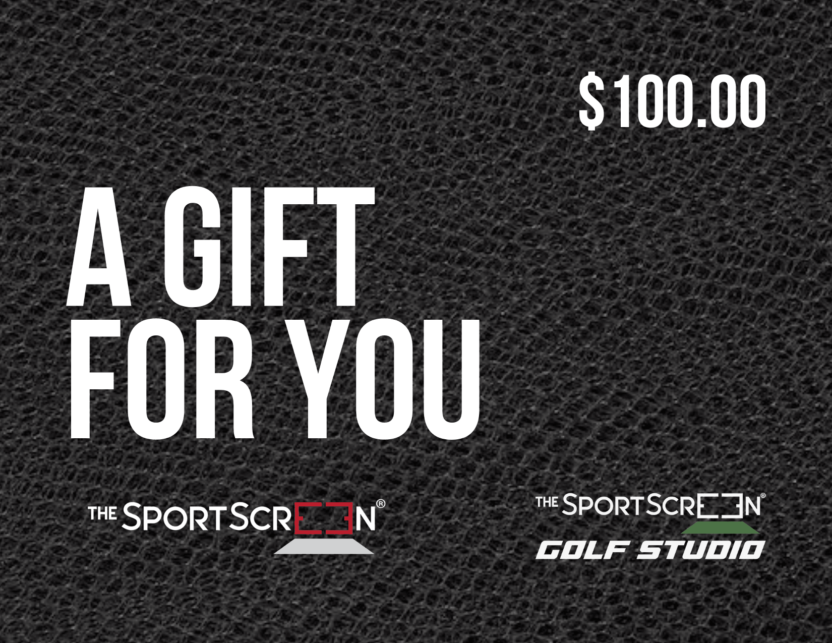 $100 SportScreen Gift Card – the perfect gift for athletes and golf enthusiasts, redeemable for SportScreen and SportScreen Golf Studio products to enhance training and gameplay.