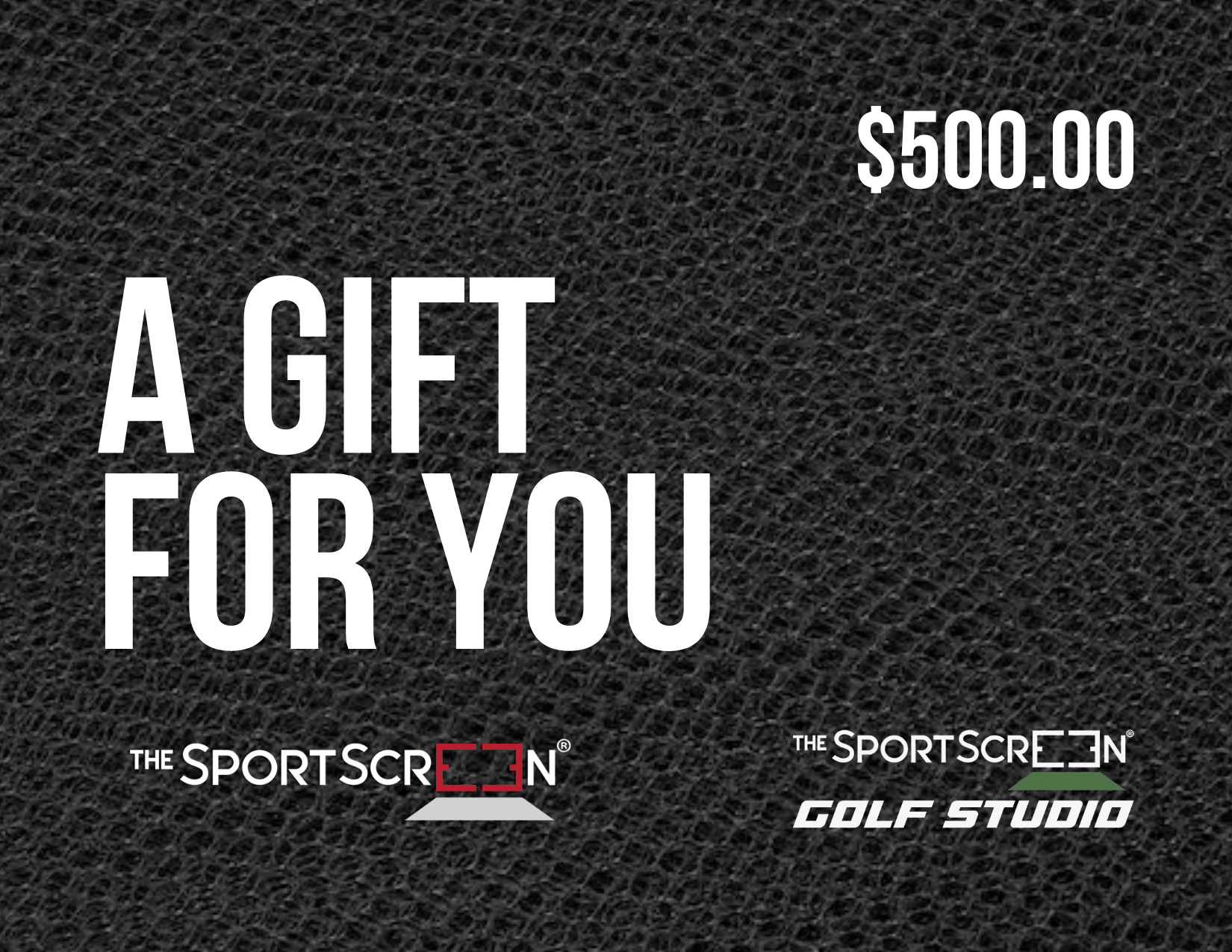 $500 SportScreen Gift Card – the perfect gift for athletes and golf enthusiasts, redeemable for SportScreen and SportScreen Golf Studio products to enhance training and gameplay.