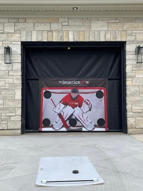 SportScreen interior garage mount view from driveway
