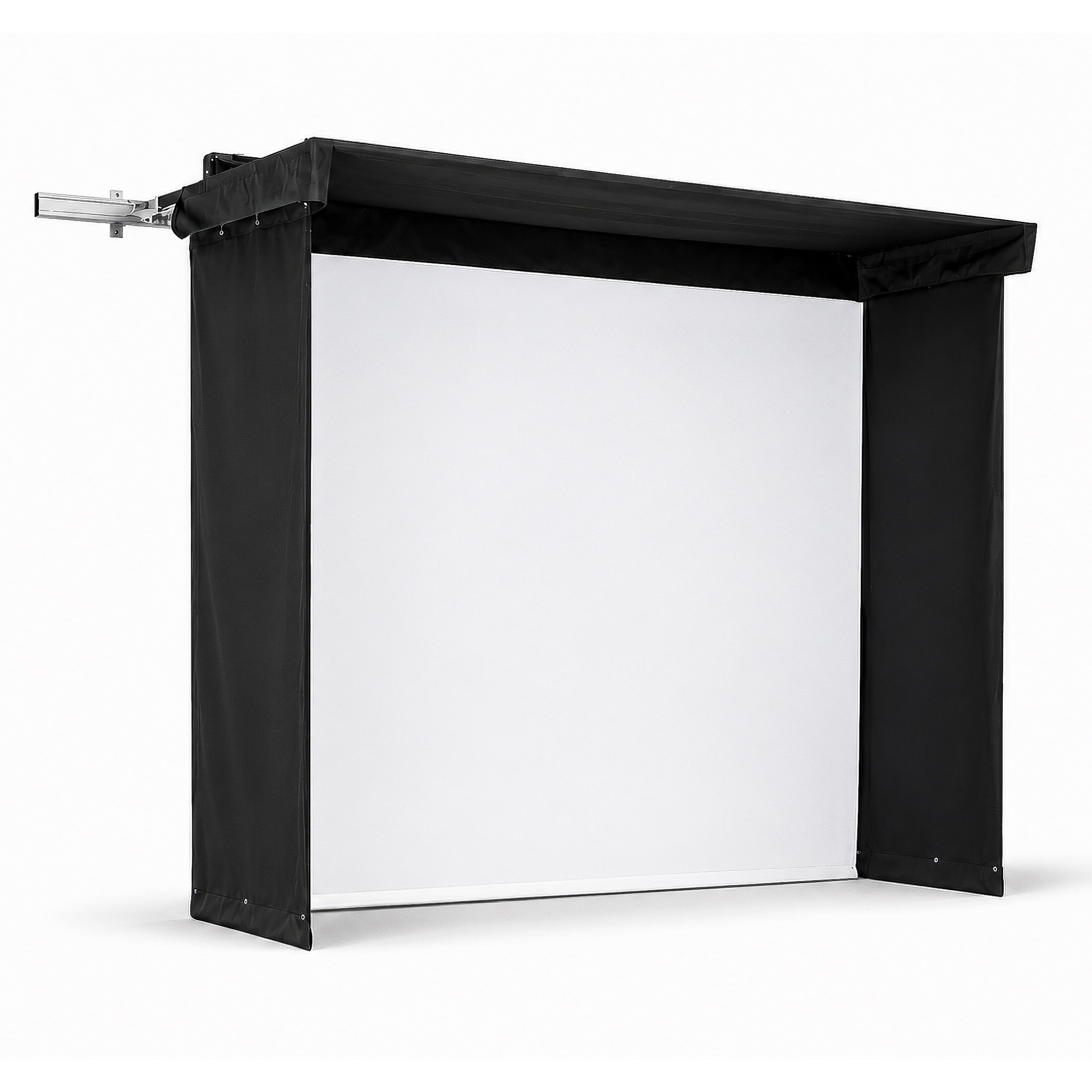 Vanish Lite 9 retractable golf impact screen, side view on a white background